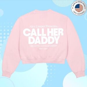 Call Her Daddy Alex Cooper Unwell Tour Original Merch Pink Cropped Crew Neck